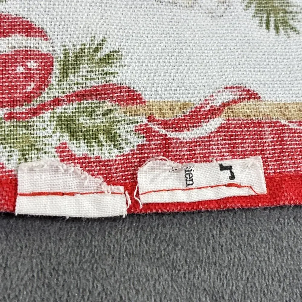 Vintage Table Runner Christmas Mid Century Bells Candles Holly 37” Bnfts Charity